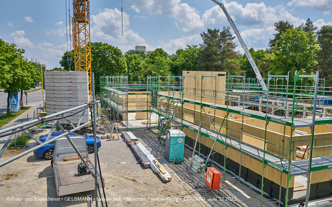 07.06.2023 - aktuelle Fotos von der »Baustelle zum Hort für Kinder« in Neuperlach in München
